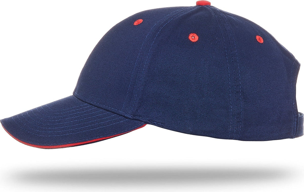 Cobra Cap Pbv-s 6 Panel Brushed Cotton Sandwich - Navy Red