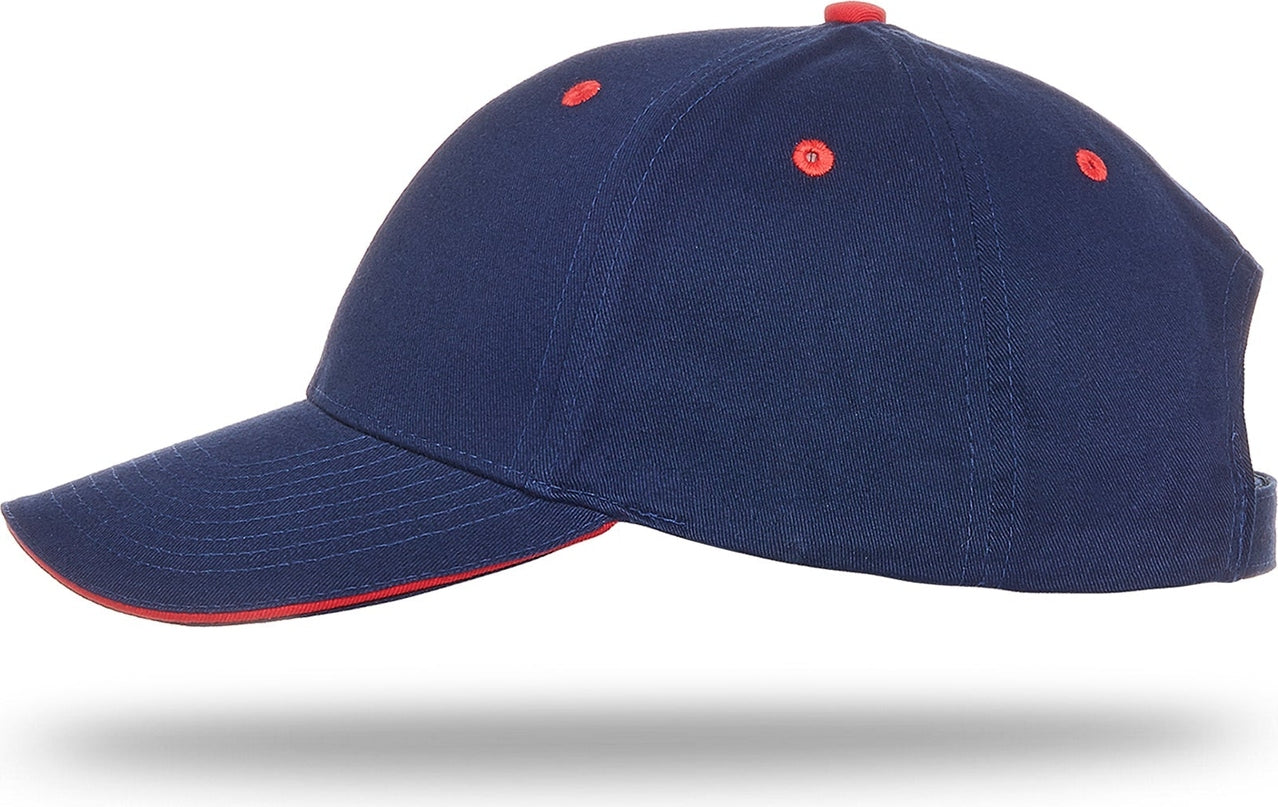 Cobra Cap Pbv-s 6 Panel Brushed Cotton Sandwich - Navy Red