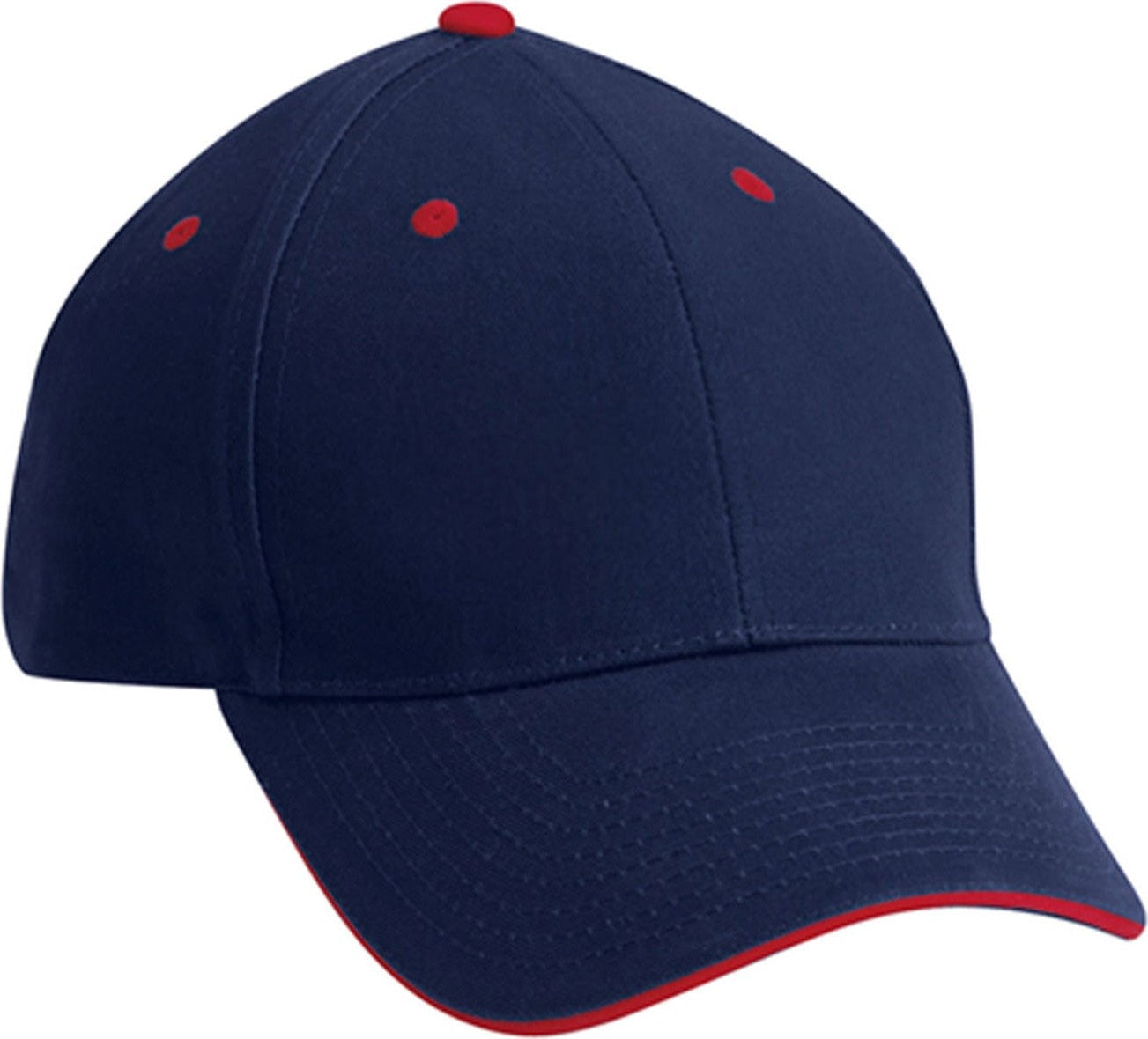 Cobra Cap Pbv-s 6 Panel Brushed Cotton Sandwich - Navy Red