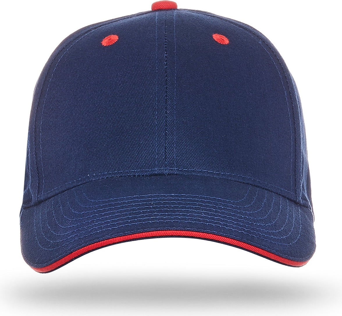 Cobra Cap Pbv-s 6 Panel Brushed Cotton Sandwich - Navy Red