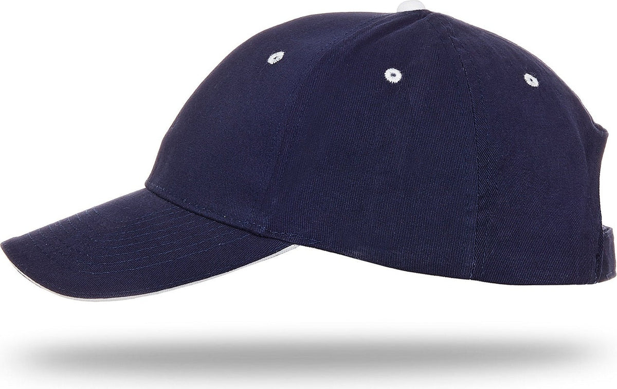 Cobra Cap Pbv-s 6 Panel Brushed Cotton Sandwich - Navy White