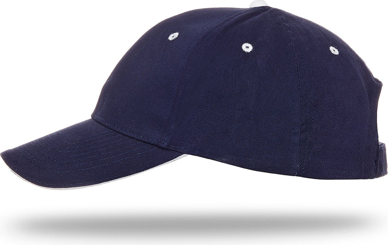 Cobra Cap Pbv-s 6 Panel Brushed Cotton Sandwich - Navy White