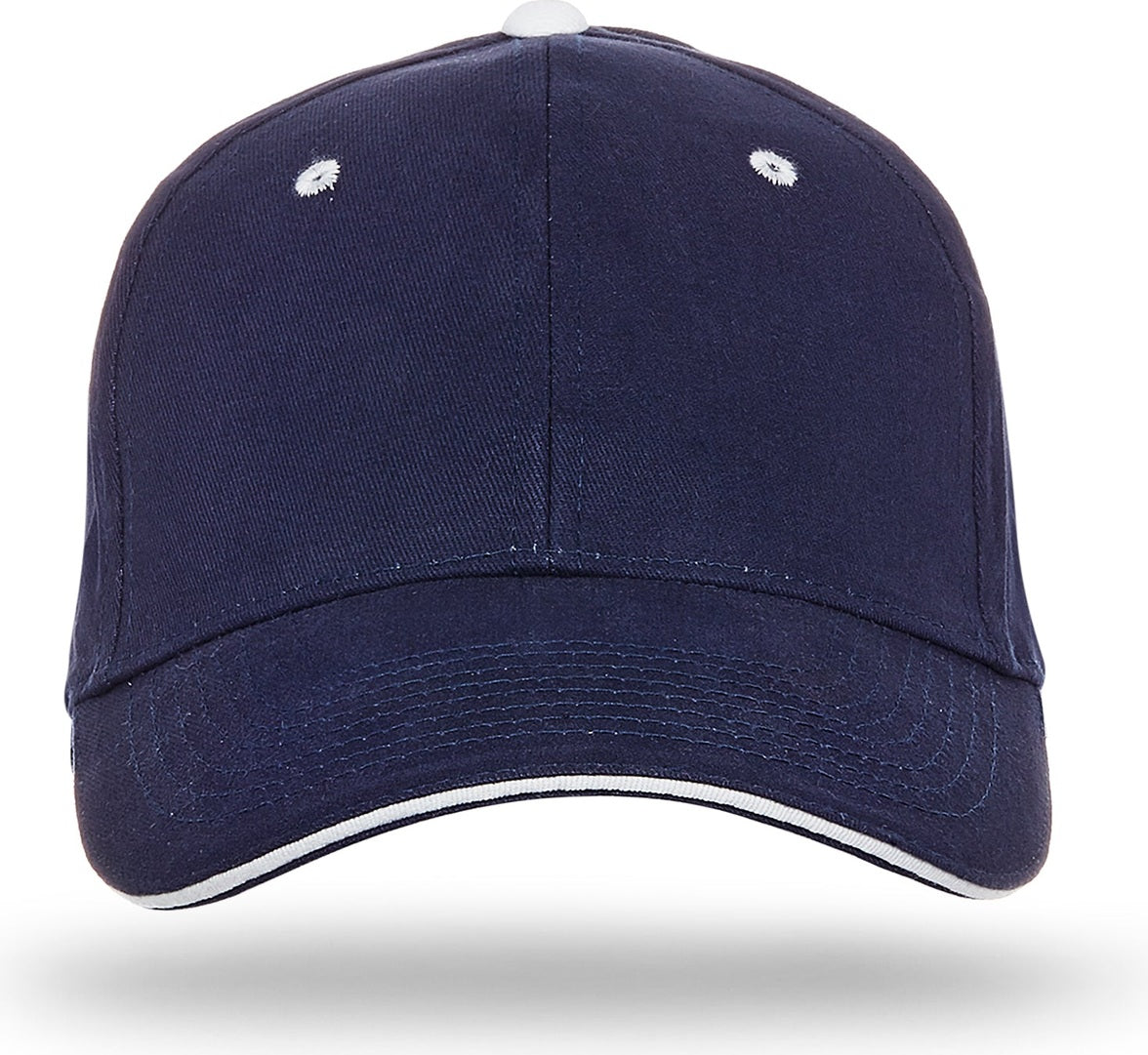 Cobra Cap Pbv-s 6 Panel Brushed Cotton Sandwich - Navy White