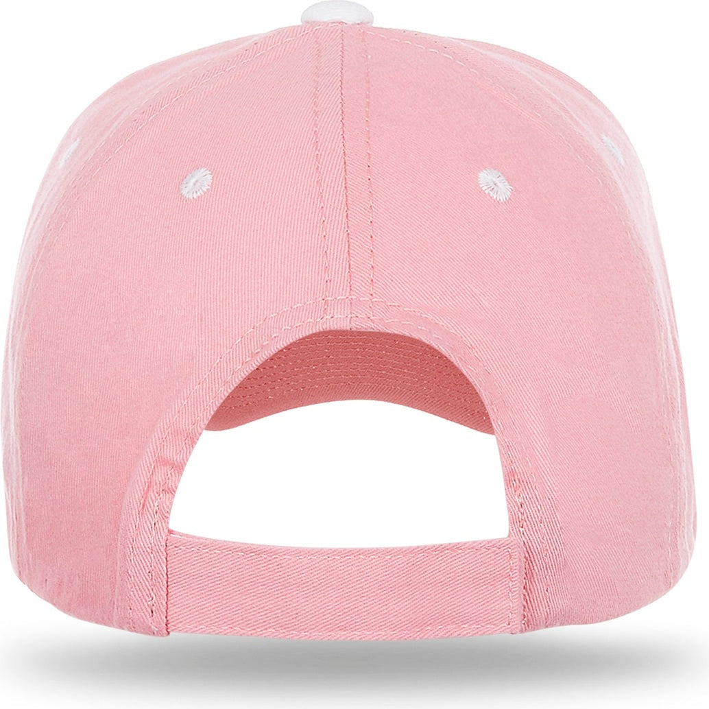 Cobra Cap Pbv-s 6 Panel Brushed Cotton Sandwich - Pastelpink White Eyelets Button - Pastelpinkwhite Eyeletswhite