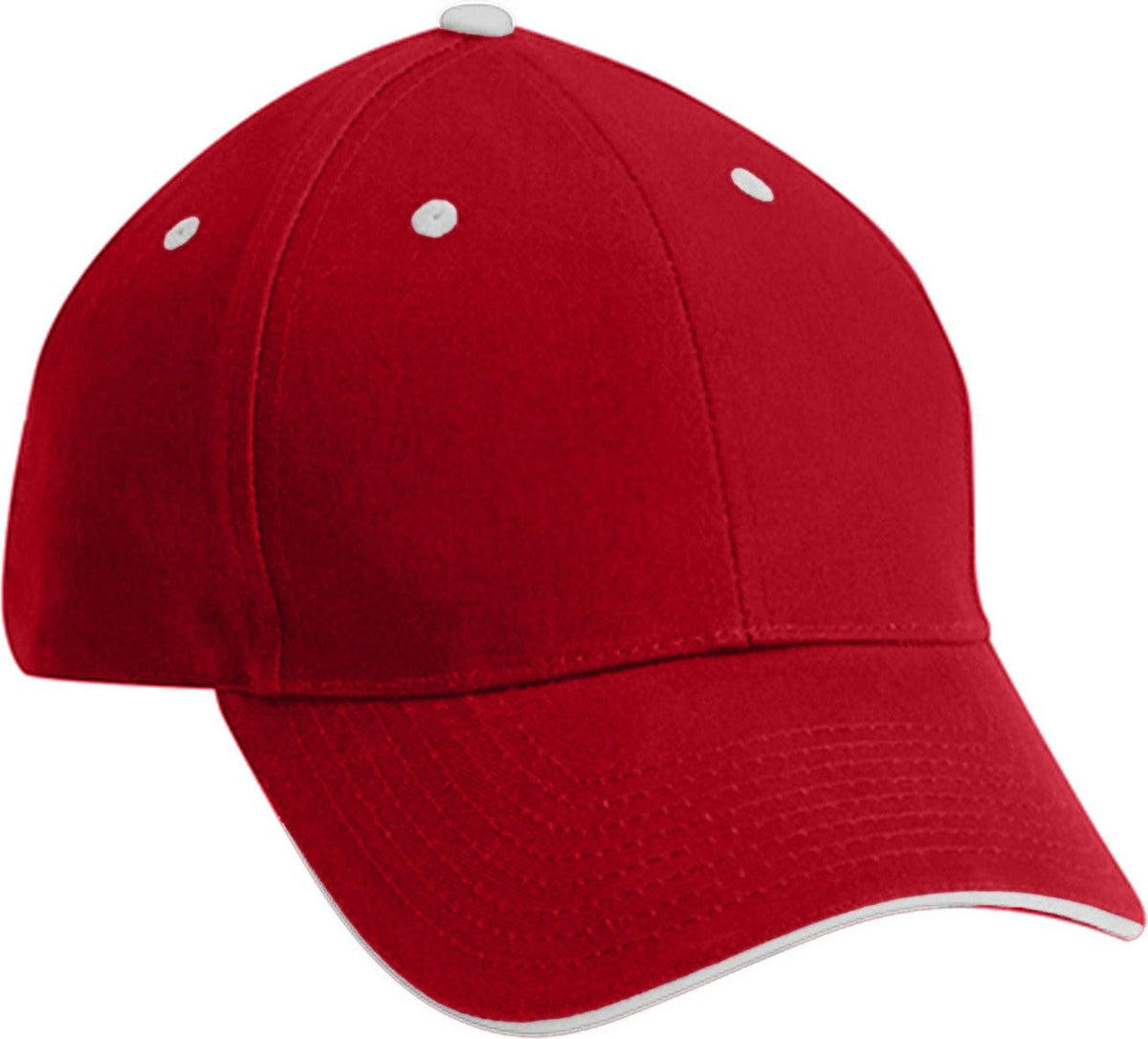 Cobra Cap Pbv-s 6 Panel Brushed Cotton Sandwich - Red White