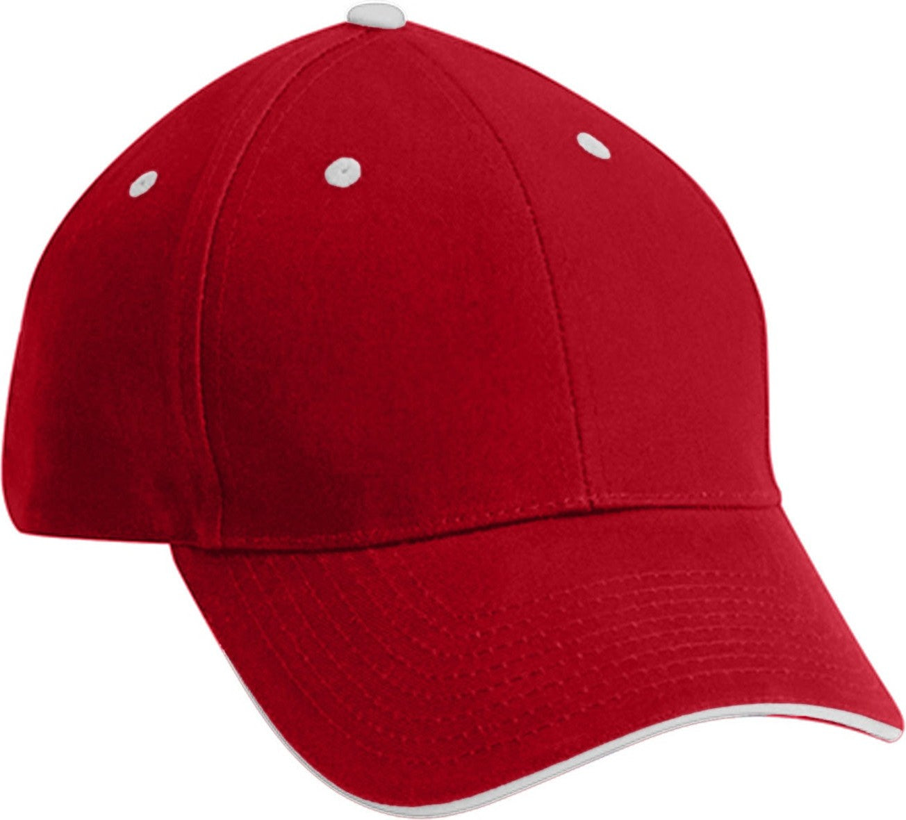 Cobra Cap Pbv-s 6 Panel Brushed Cotton Sandwich - Red White
