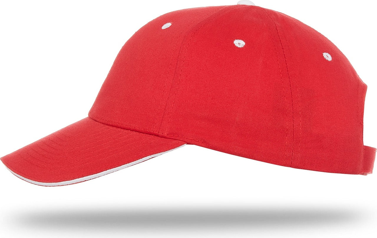 Cobra Cap Pbv-s 6 Panel Brushed Cotton Sandwich - Red White