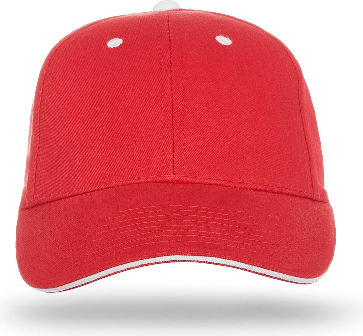 Cobra Cap Pbv-s 6 Panel Brushed Cotton Sandwich - Red White