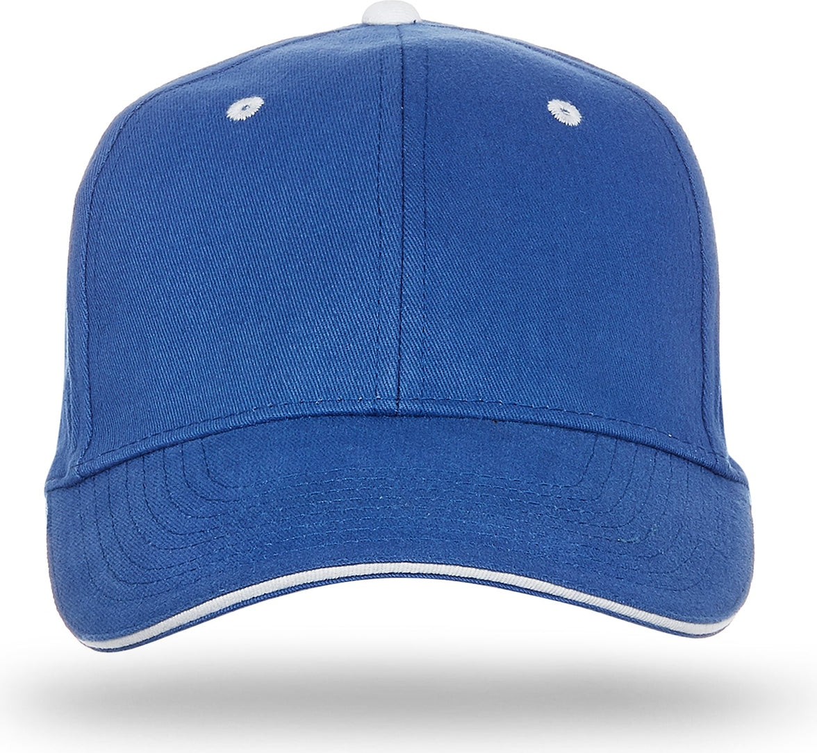 Cobra Cap Pbv-s 6 Panel Brushed Cotton Sandwich - Royal White