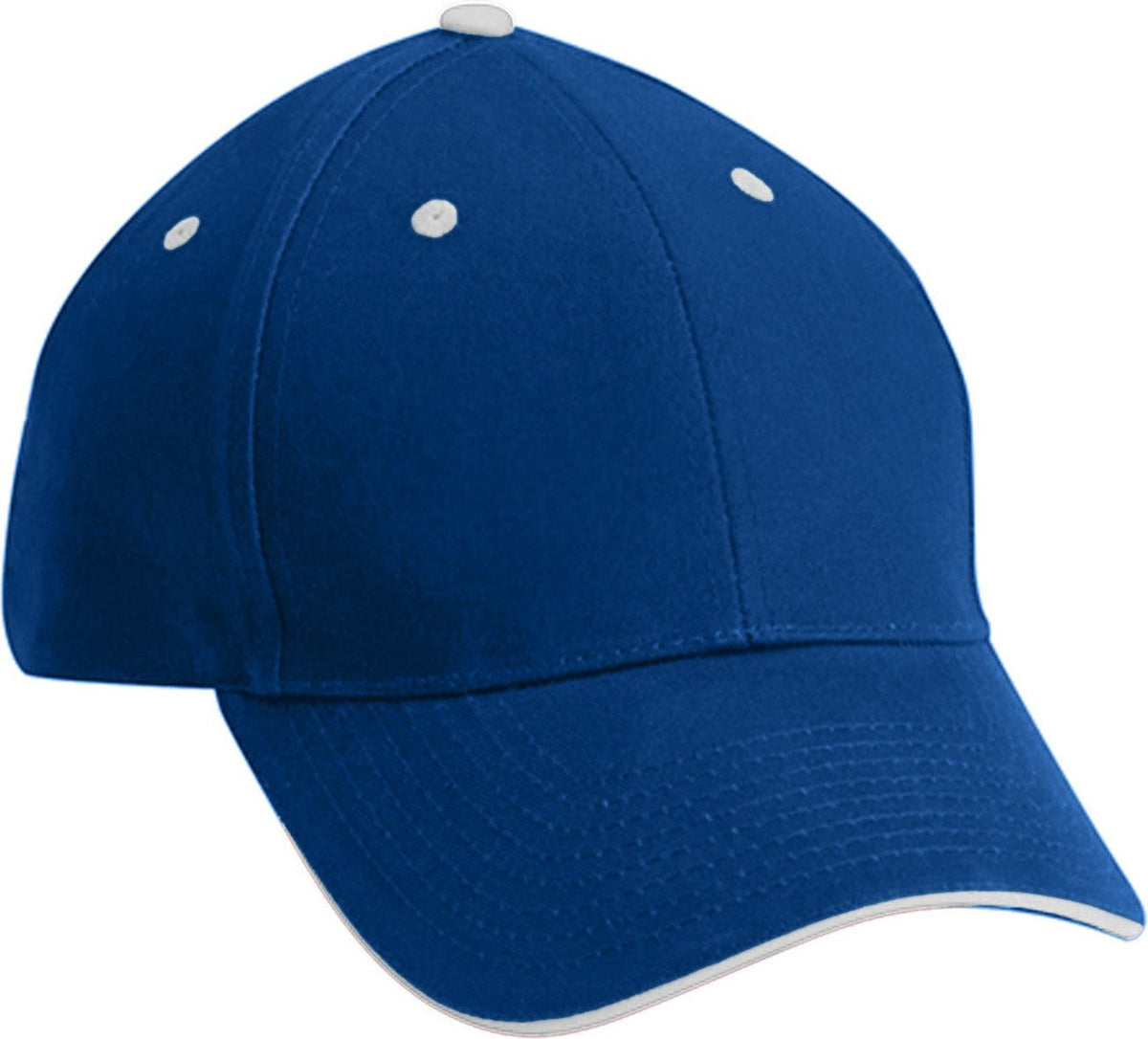 Cobra Cap Pbv-s 6 Panel Brushed Cotton Sandwich - Royal White