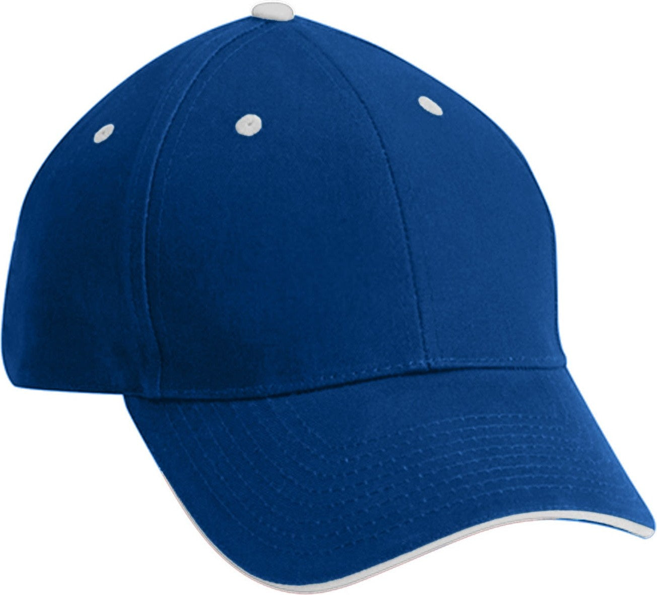 Cobra Cap Pbv-s 6 Panel Brushed Cotton Sandwich - Royal White