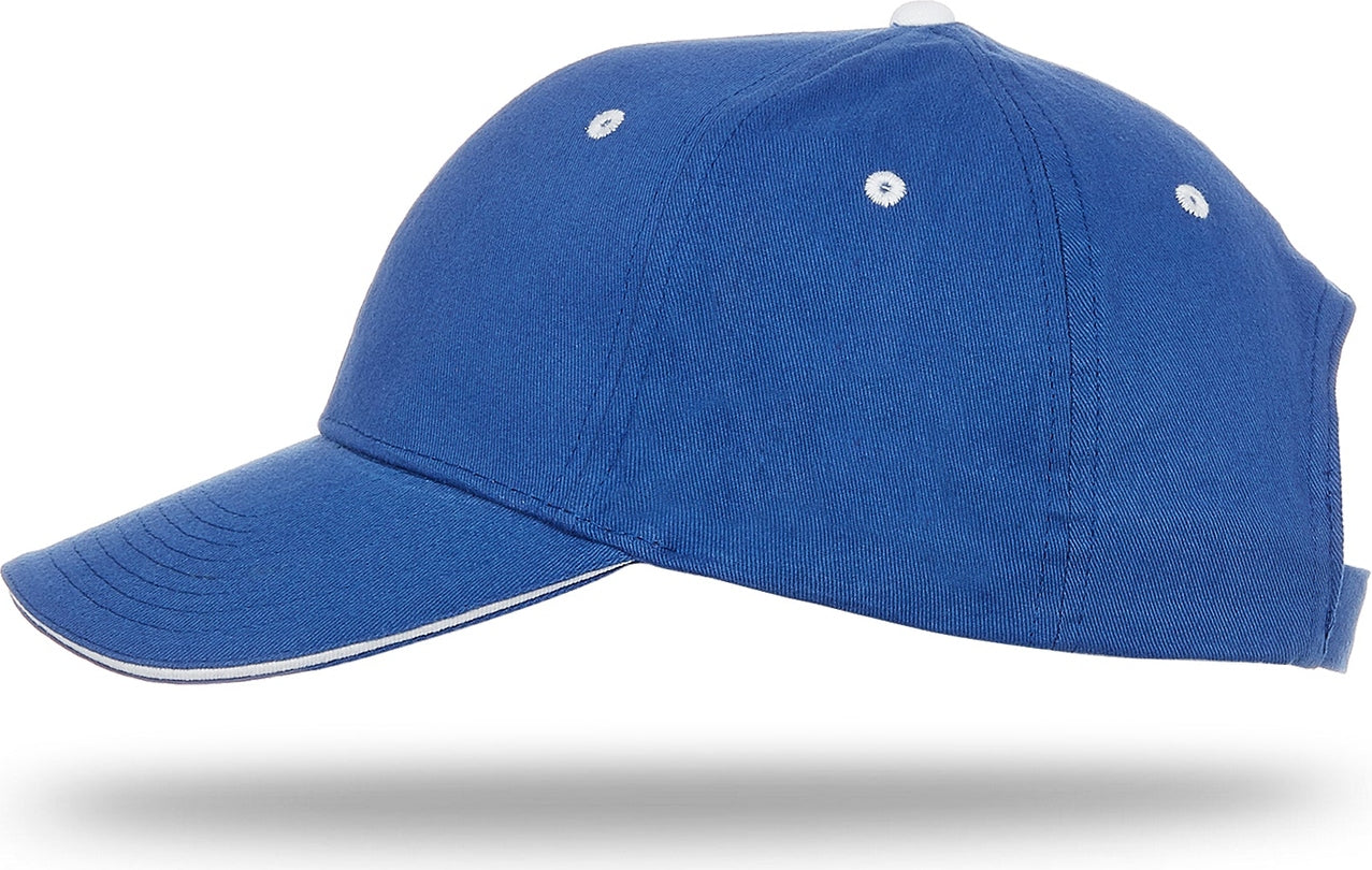 Cobra Cap Pbv-s 6 Panel Brushed Cotton Sandwich - Royal White