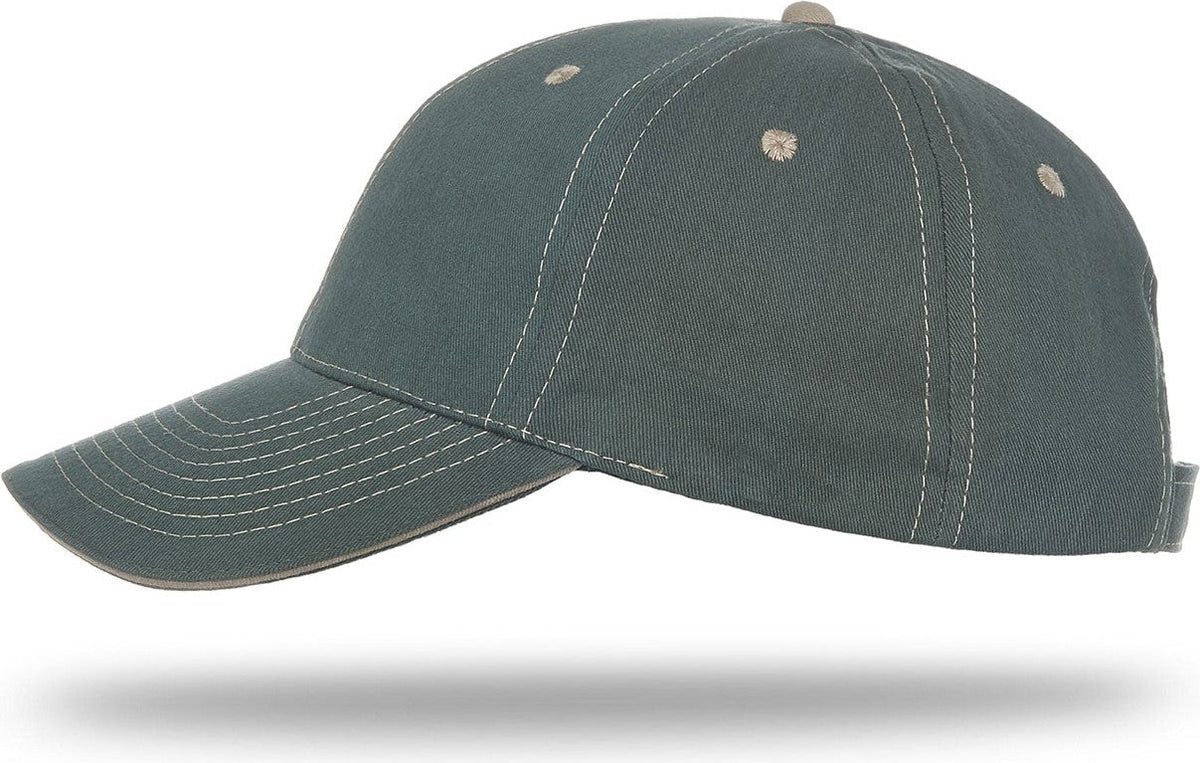 Cobra Cap Pcv-s 6 Panel Contrast Stitching Brushed Cotton Sandwich - Dark Green Khaki
