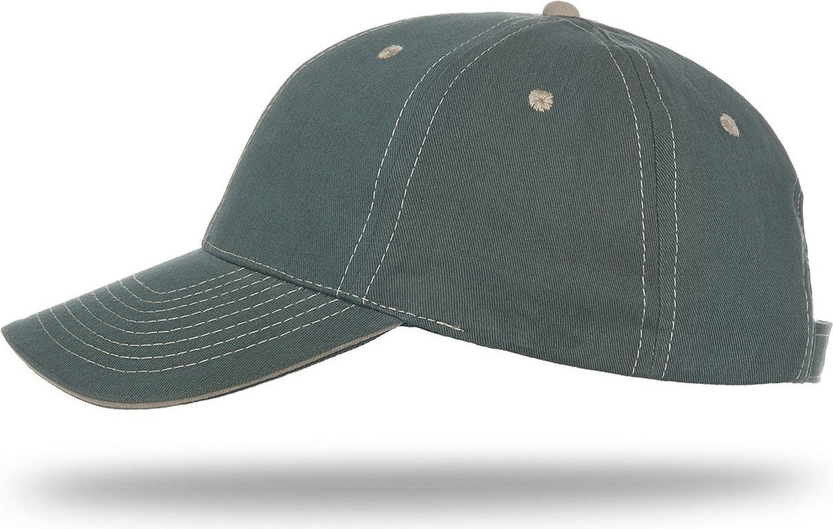 Cobra Cap Pcv-s 6 Panel Contrast Stitching Brushed Cotton Sandwich - Dark Green Khaki