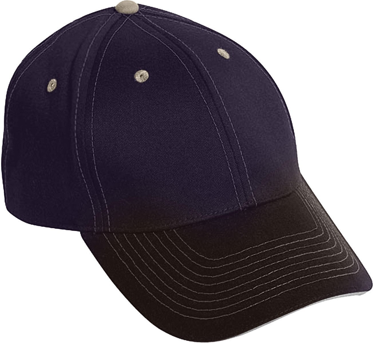 Cobra Cap Pcv-s 6 Panel Contrast Stitching Brushed Cotton Sandwich - Navy Khaki