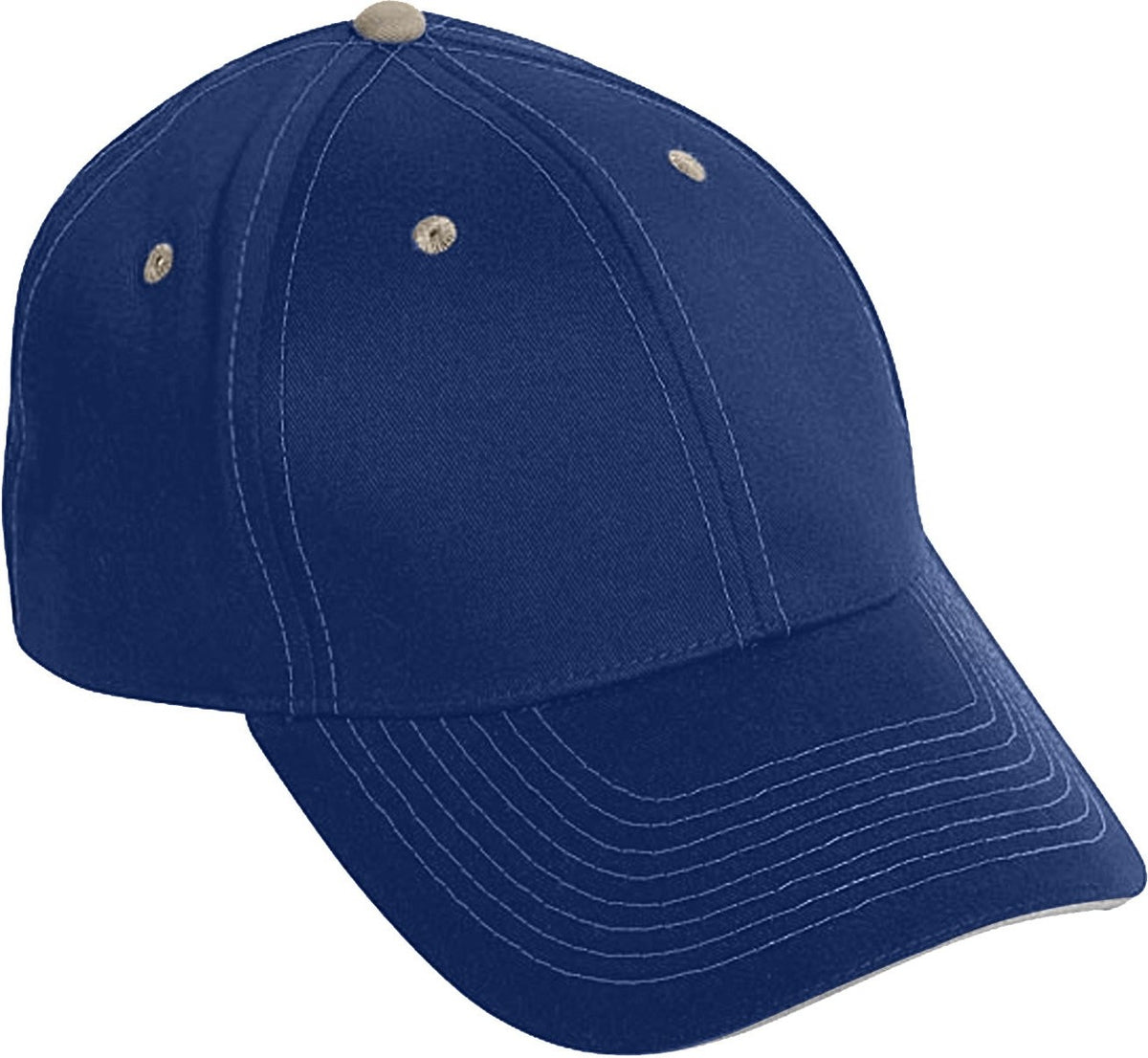 Cobra Cap Pcv-s 6 Panel Contrast Stitching Brushed Cotton Sandwich - Royal Khaki