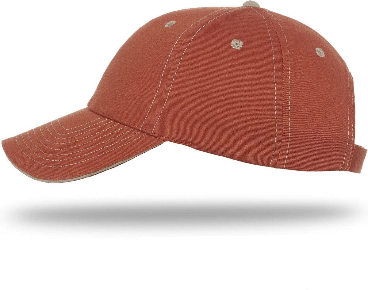 Cobra Cap Pcv-s 6 Panel Contrast Stitching Brushed Cotton Sandwich - Texas Orange Khaki