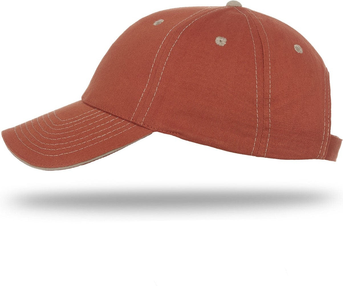 Cobra Cap Pcv-s 6 Panel Contrast Stitching Brushed Cotton Sandwich - Texas Orange Khaki
