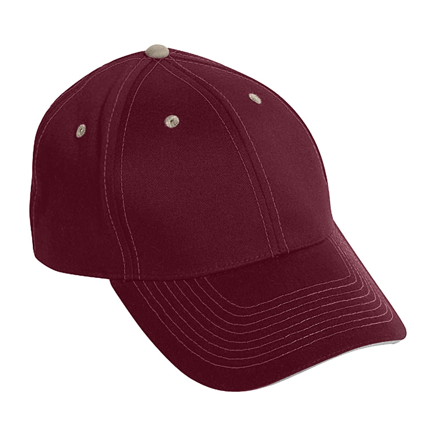 Cobra Cap Pcv-s 6 Panel Contrast Stitching Brushed Cotton Sandwich - Maroon Khaki