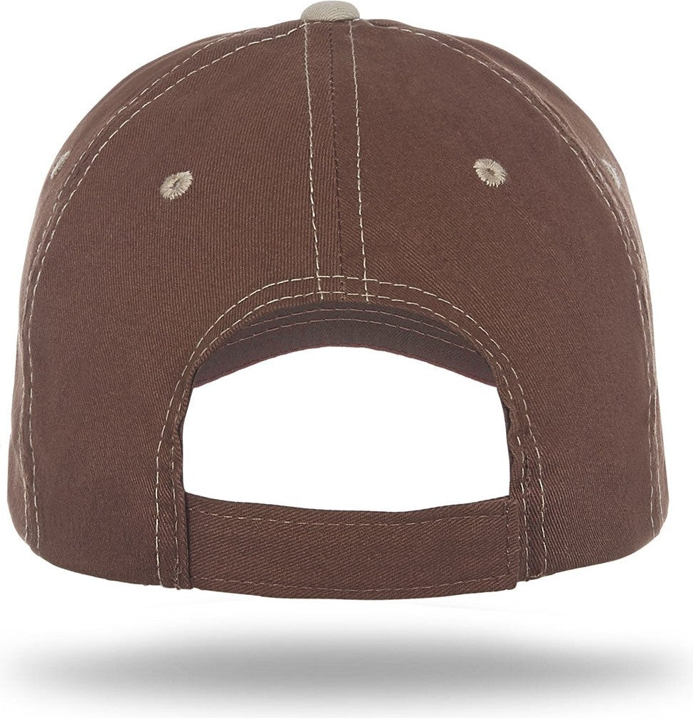 Cobra Cap Pcv-s 6 Panel Contrast Stitching Brushed Cotton Sandwich - Brown Khaki