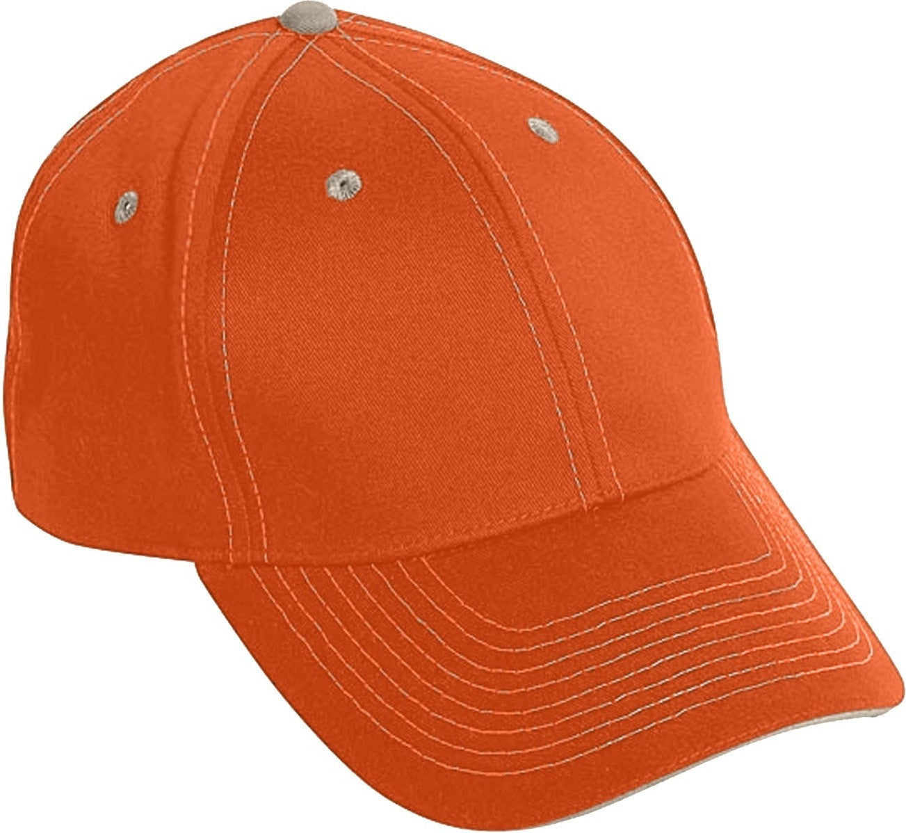 Cobra Cap Pcv-s 6 Panel Contrast Stitching Brushed Cotton Sandwich - Tennessee Orange Khaki