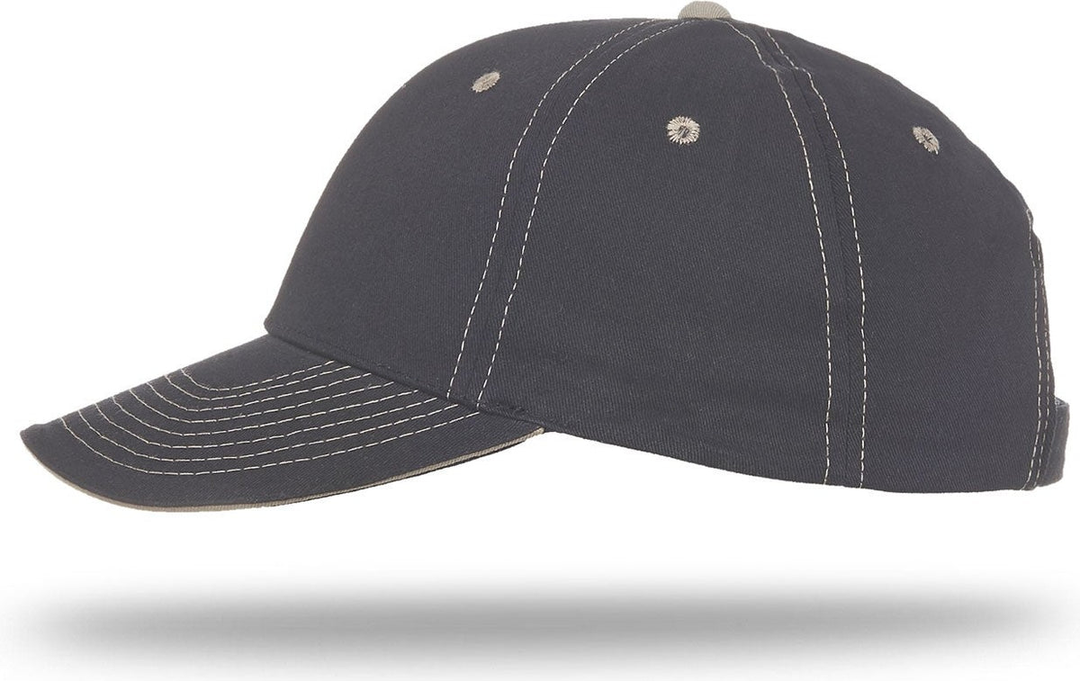Cobra Cap Pcv-s 6 Panel Contrast Stitching Brushed Cotton Sandwich - Black Khaki