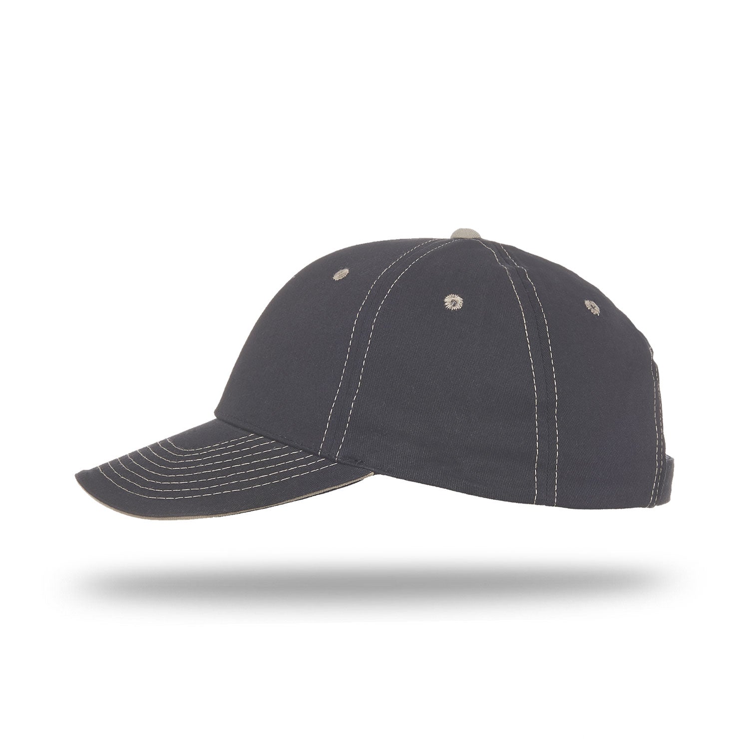 Cobra Cap Pcv-s 6 Panel Contrast Stitching Brushed Cotton Sandwich - Black Khaki