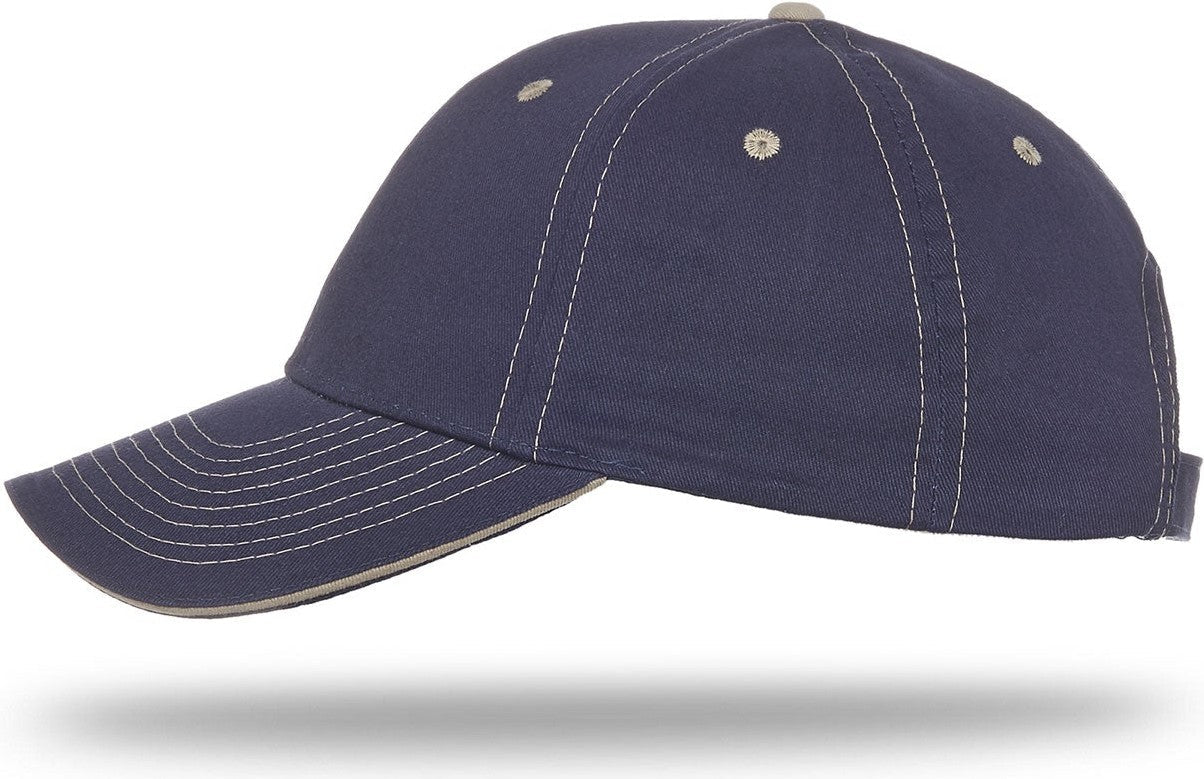 Cobra Cap Pcv-s 6 Panel Contrast Stitching Brushed Cotton Sandwich - Navy Khaki