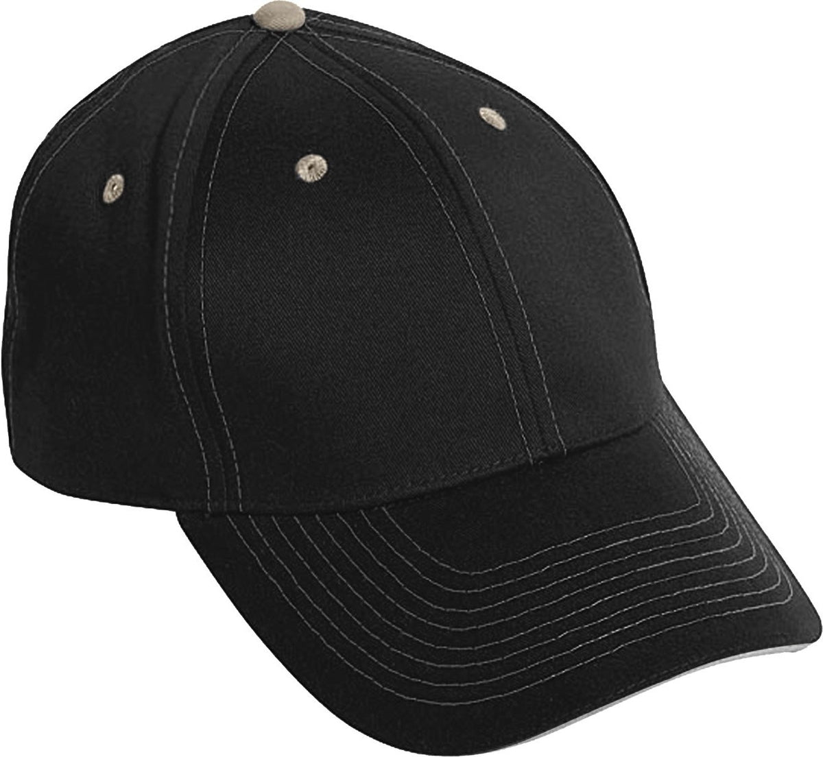 Cobra Cap Pcv-s 6 Panel Contrast Stitching Brushed Cotton Sandwich - Black Khaki