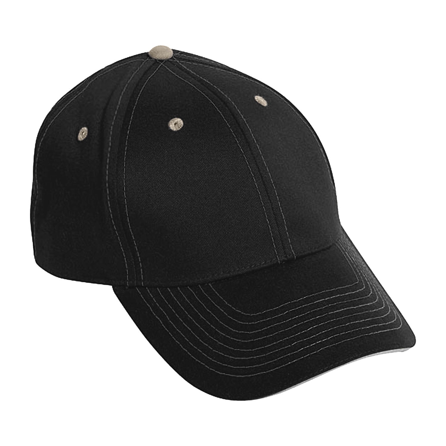 Cobra Cap Pcv-s 6 Panel Contrast Stitching Brushed Cotton Sandwich - Black Khaki