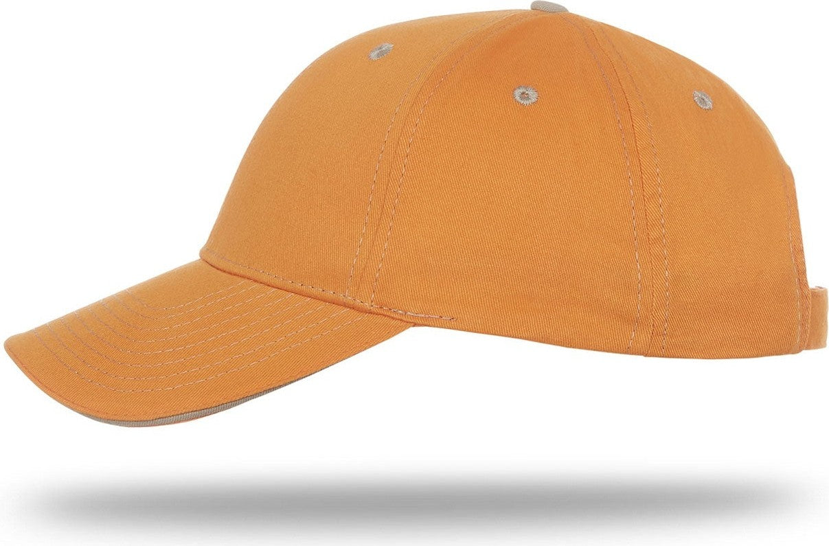 Cobra Cap Pcv-s 6 Panel Contrast Stitching Brushed Cotton Sandwich - Tennessee Orange Khaki