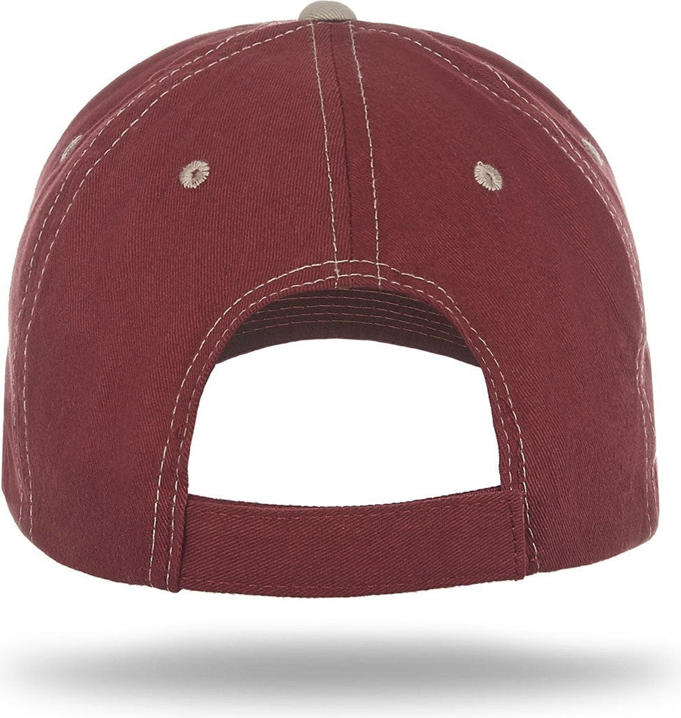 Cobra Cap Pcv-s 6 Panel Contrast Stitching Brushed Cotton Sandwich - Maroon Khaki