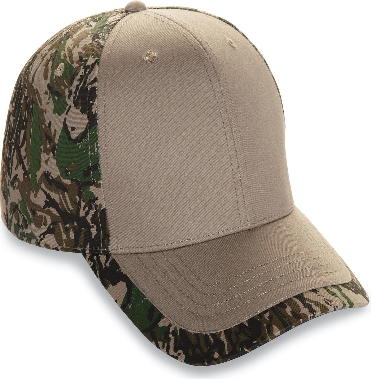 Cobra Cap Ppv-c 6 Panel Edged Camo Visor - Khaki