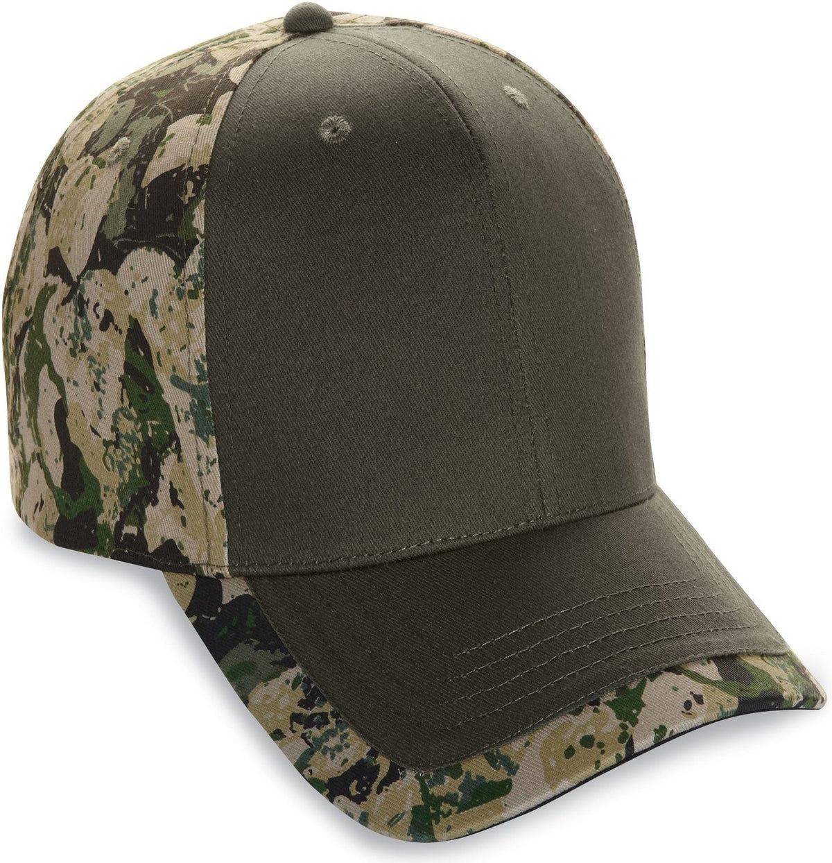 Cobra Cap Ppv-c 6 Panel Edged Camo Visor - Olive Bs