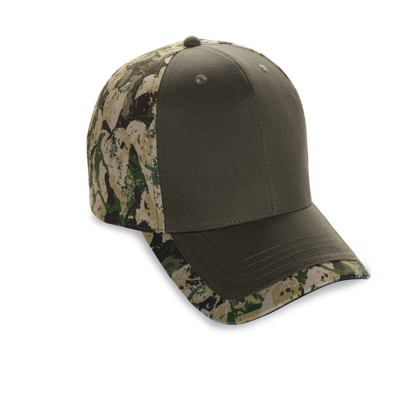 Cobra Cap Ppv-c 6 Panel Edged Camo Visor - Olive Bs