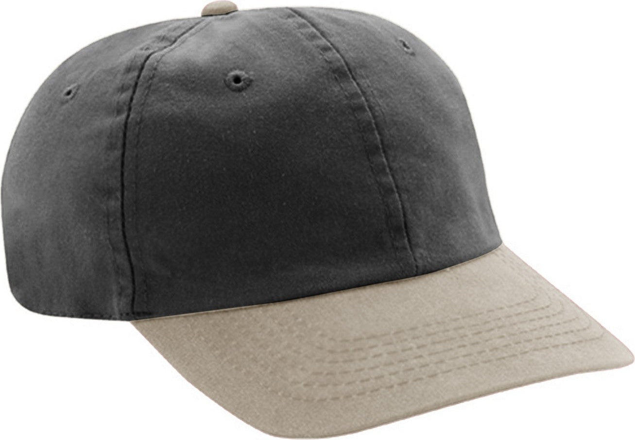 Cobra Cap Pswt-r 6 Panel Stone Washed Twill Relax - Charcoal Khaki