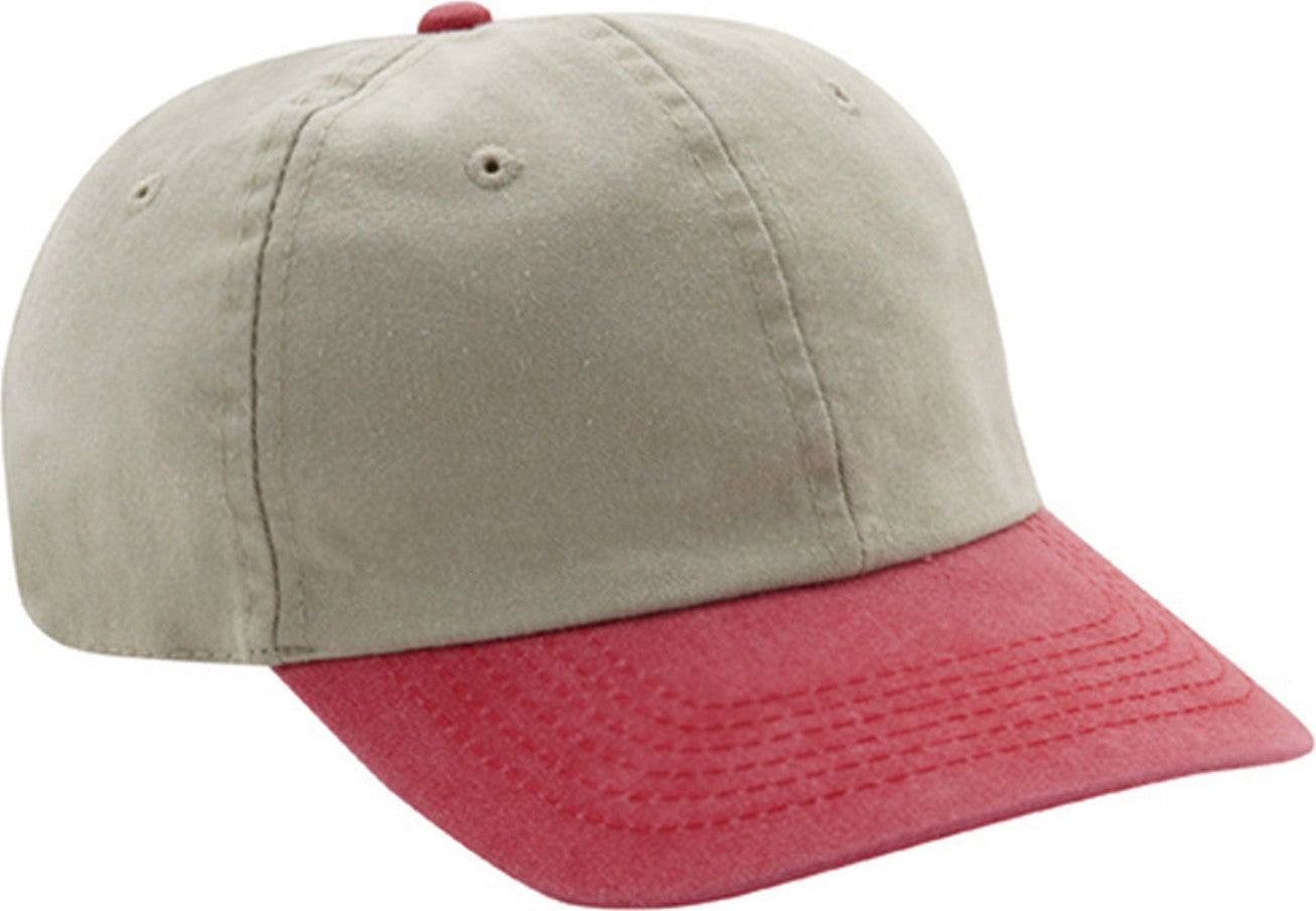Cobra Cap Pswt-r 6 Panel Stone Washed Twill Relax - Red