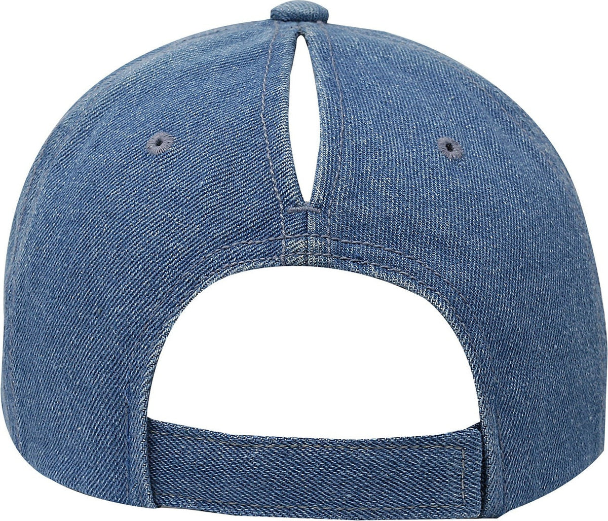 Cobra Cap Pt-f Ponytail Distressed Washed Cotton - Denim