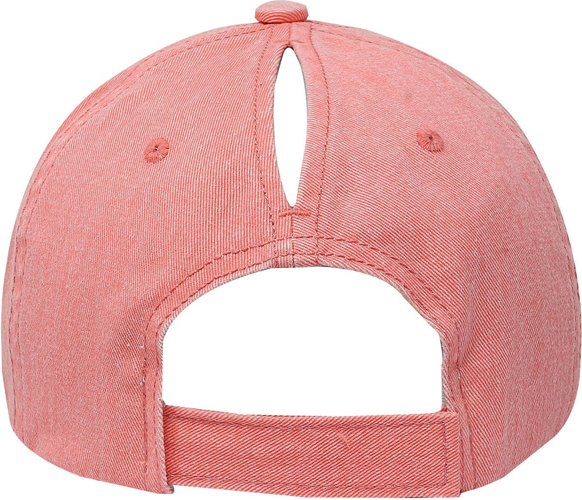 Cobra Cap Pt-f Ponytail Distressed Washed Cotton - Salmon