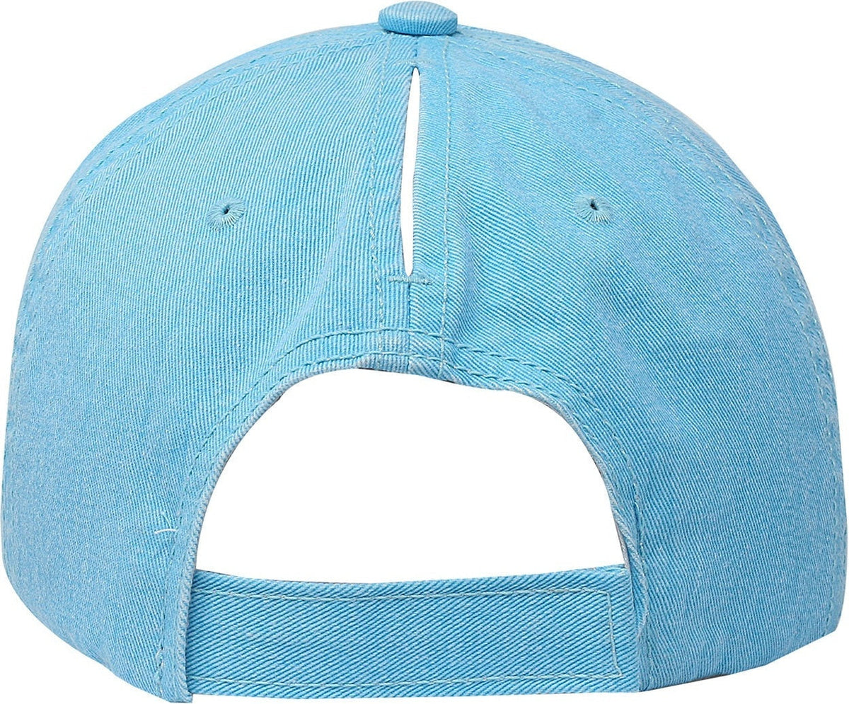 Cobra Cap Pt-f Ponytail Distressed Washed Cotton - Turquoise