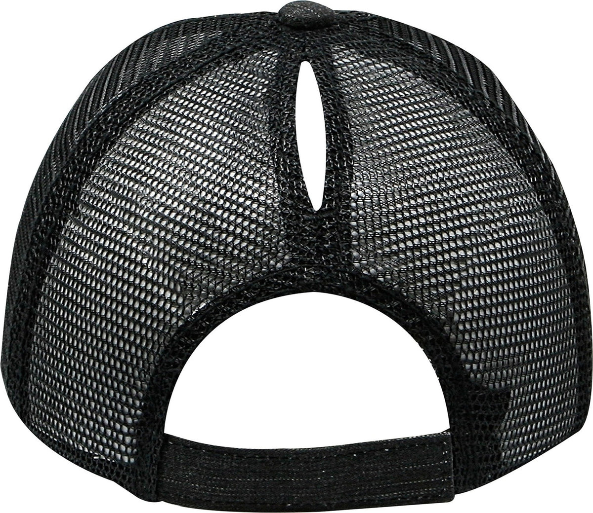 Cobra Cap Pt-m Ponytail Distressed Cotton Soft Mesh Back - Black Black(black Threads not White) - Blackblack White