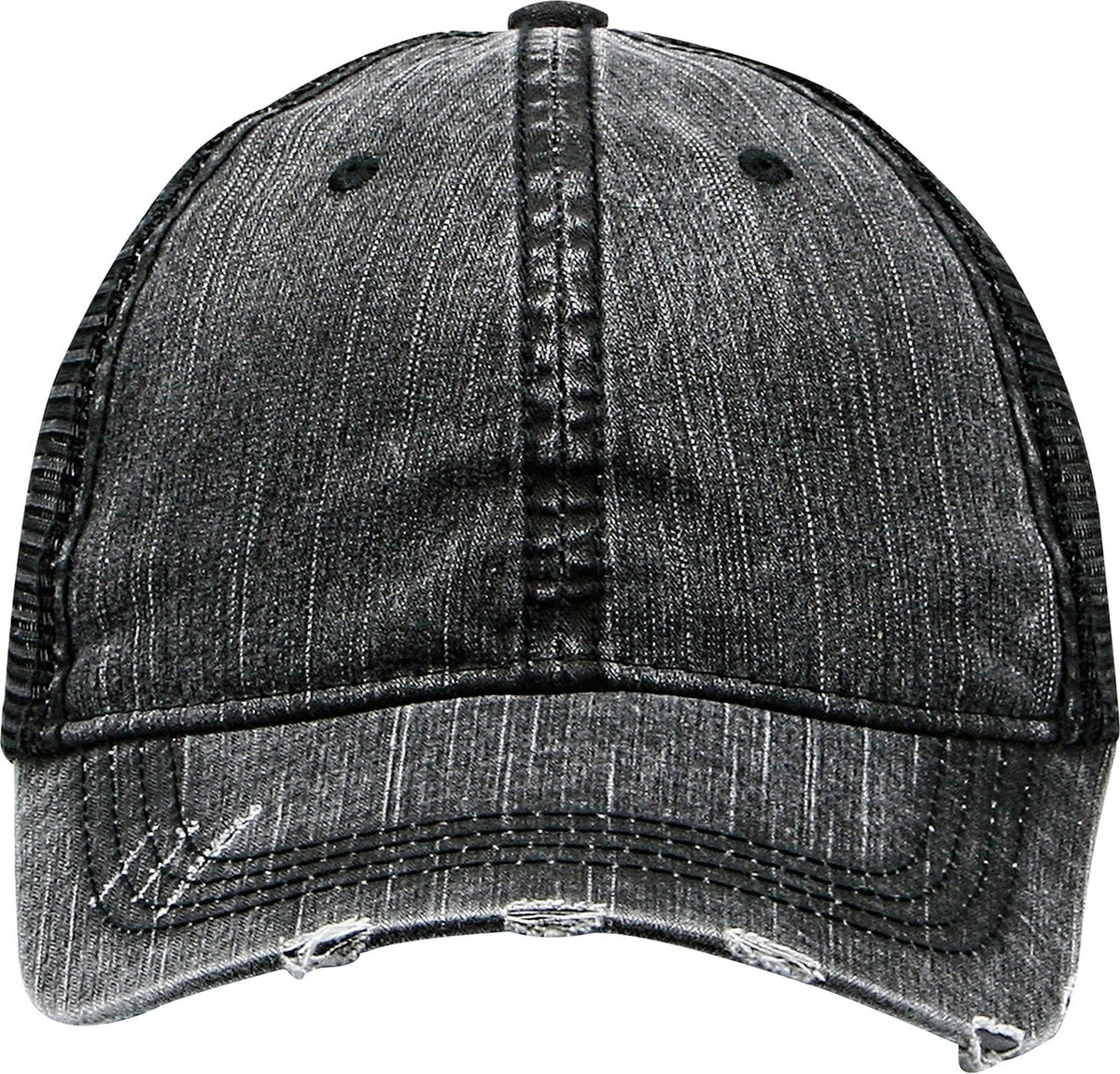 Cobra Cap Pt-m Ponytail Distressed Cotton Soft Mesh Back - Black Black(black Threads not White) - Blackblack White