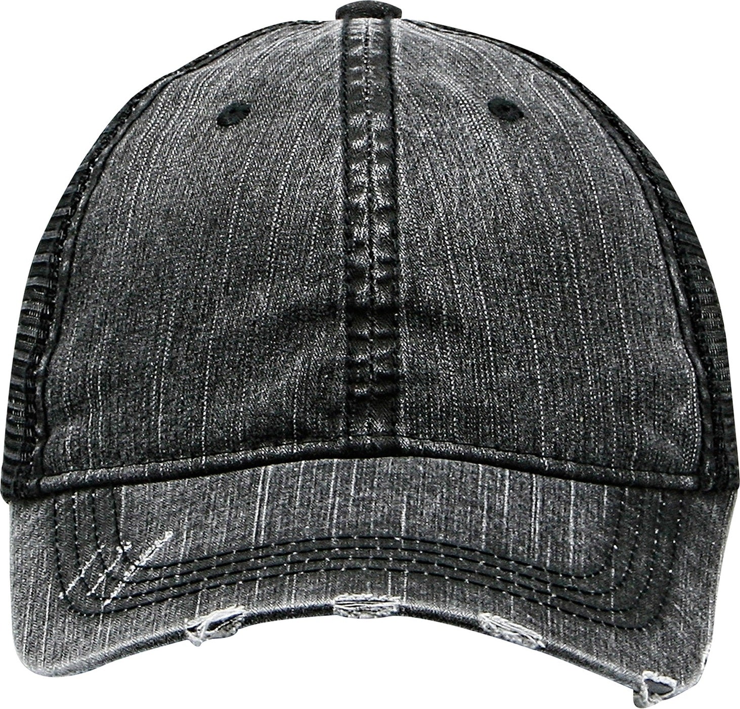 Cobra Cap Pt-m Ponytail Distressed Cotton Soft Mesh Back - Black (black Threads not White)