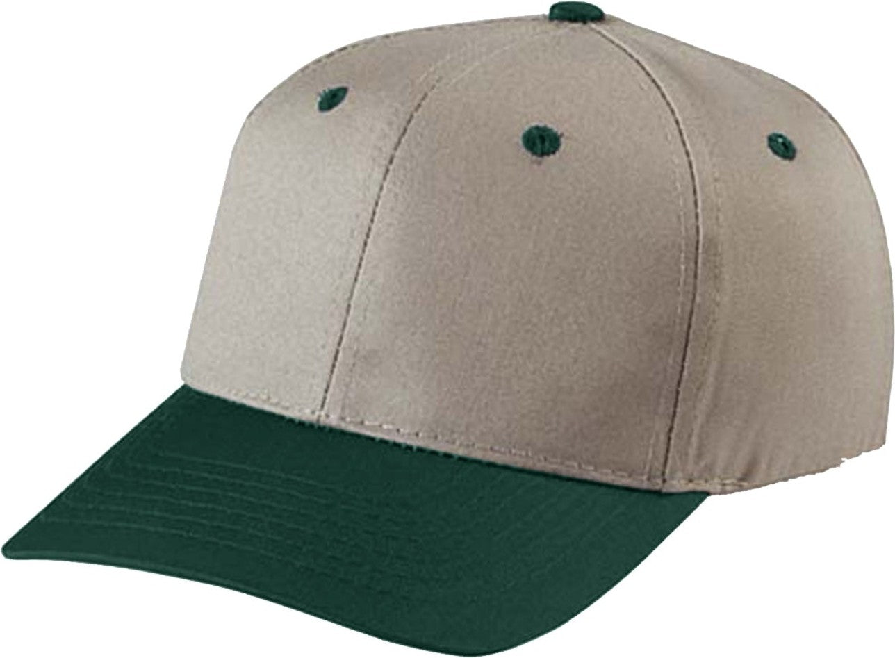 Cobra Cap Pth-l 6 Panel Khaki Crown Leather - Dark Green