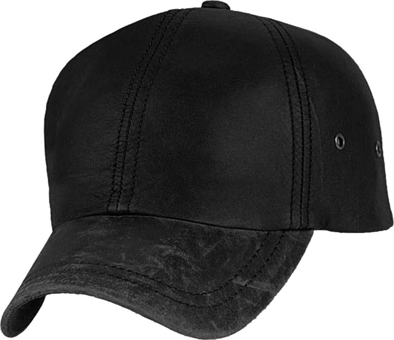 Cobra Cap Pwl-r 6 Panel Washed Leather Relaxed - Black