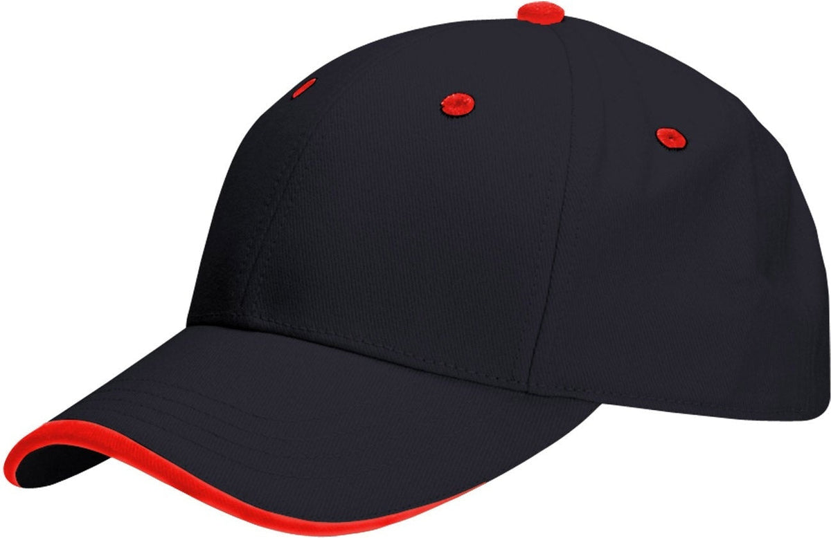Cobra Cap Pws Pro Wave Sandwich Brushed - Black Red - Blackred