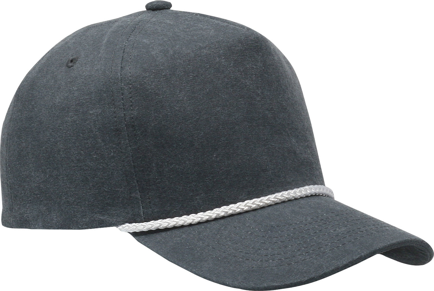 Cobra Cap Swt-2 5 Panel Stone Washed Canvas 2tone - Charcoal White Braid