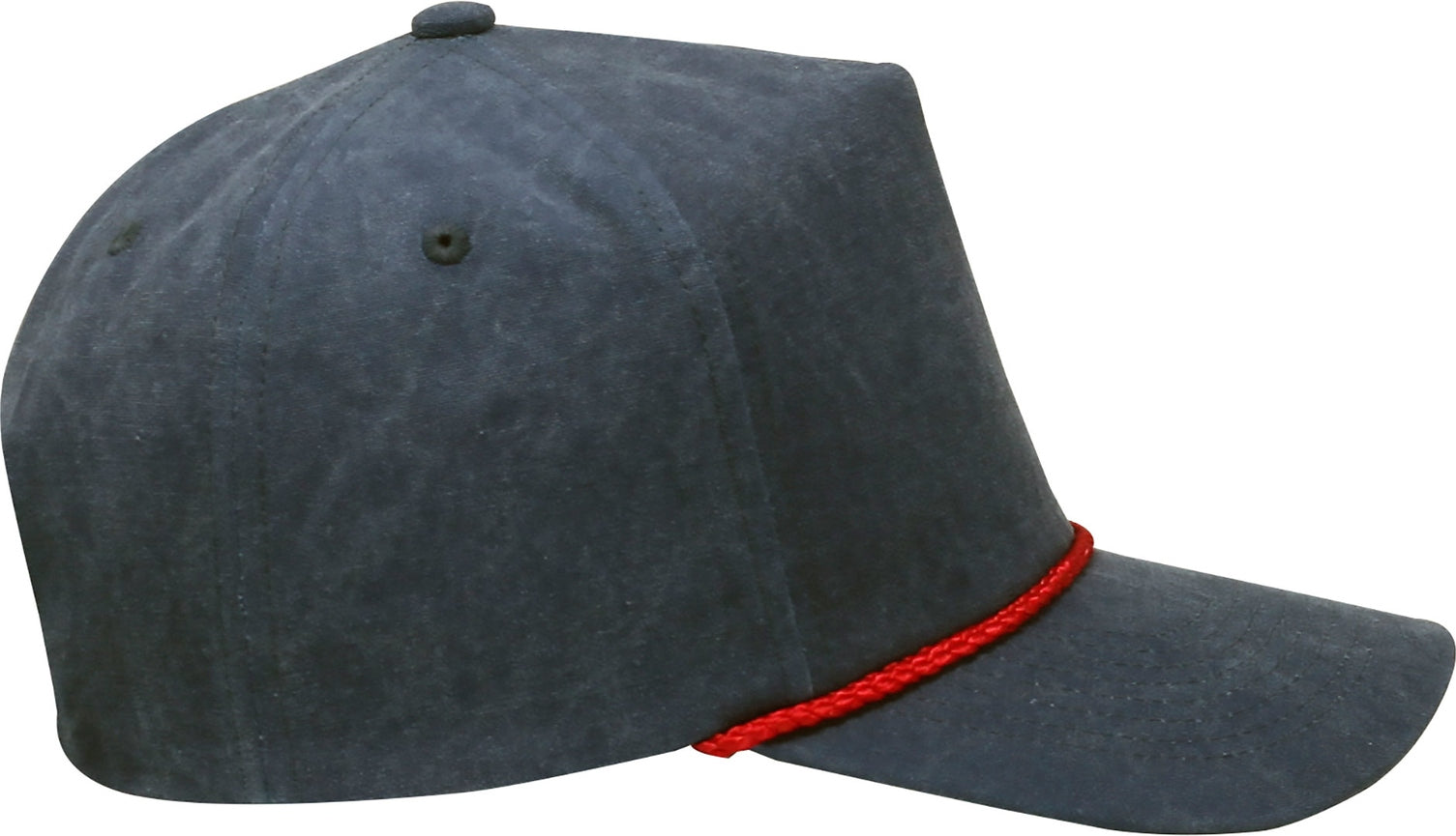 Cobra Cap Swt-2 5 Panel Stone Washed Canvas 2tone - Indigo Red Braid