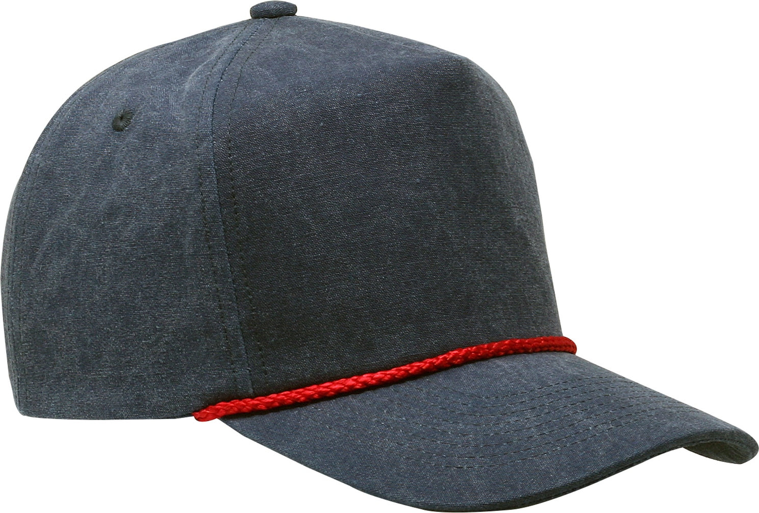 Cobra Cap Swt-2 5 Panel Stone Washed Canvas 2tone - Indigo Red Braid