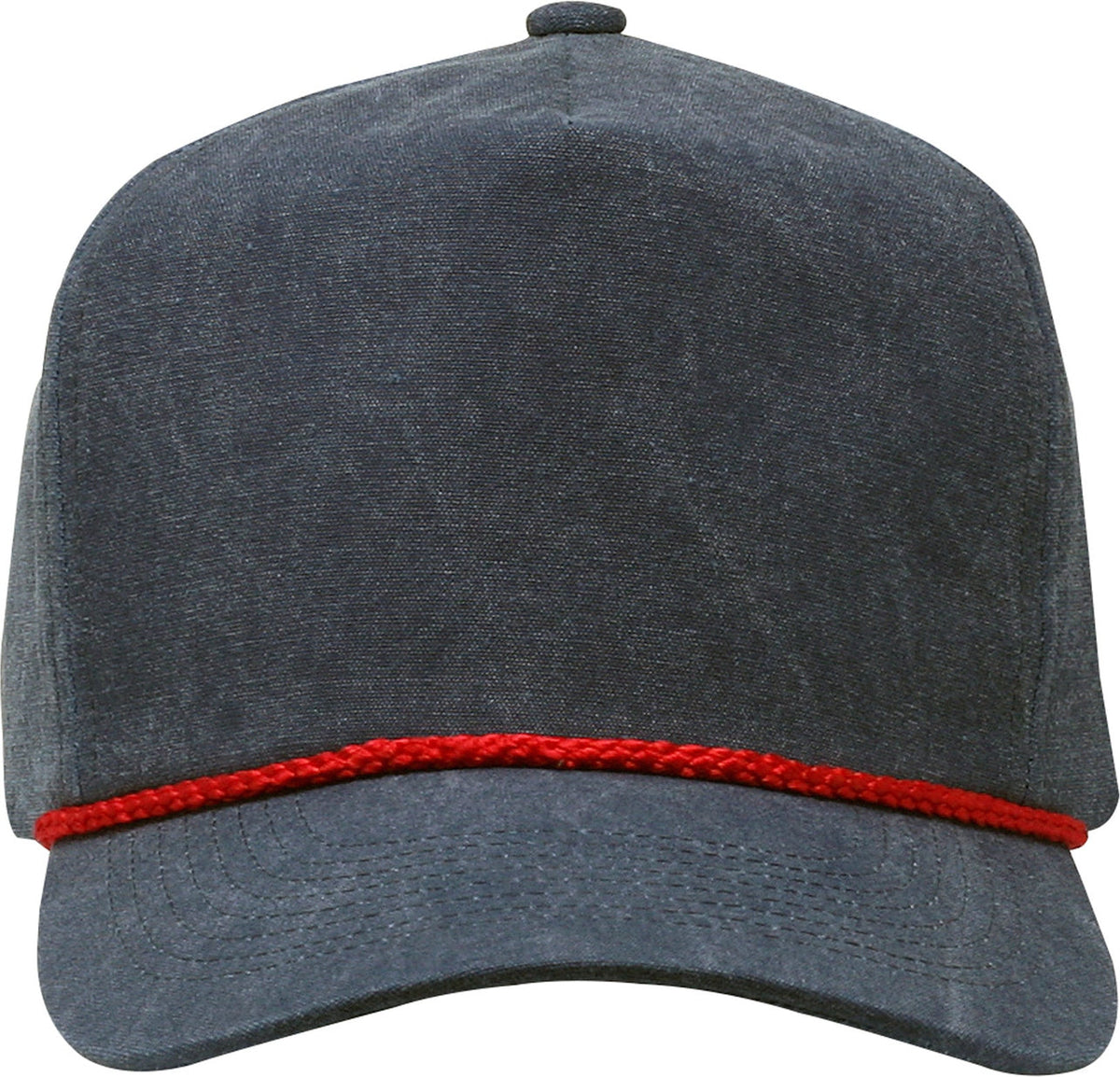 Cobra Cap Swt-2 5 Panel Stone Washed Canvas 2tone - Indigo Red Braid